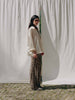 Namira flared pants, relaxed fit, no side pockets, leopard print, versatile for any top or blouse.