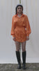 Alma blouse with mother-of-pearl buttons, made from 3 recycled PET bottles, eco-friendly, Siesta Peach.